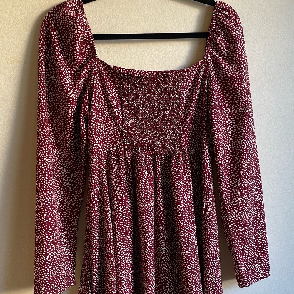 Little Mountain Burgundy Polka Dot Dress